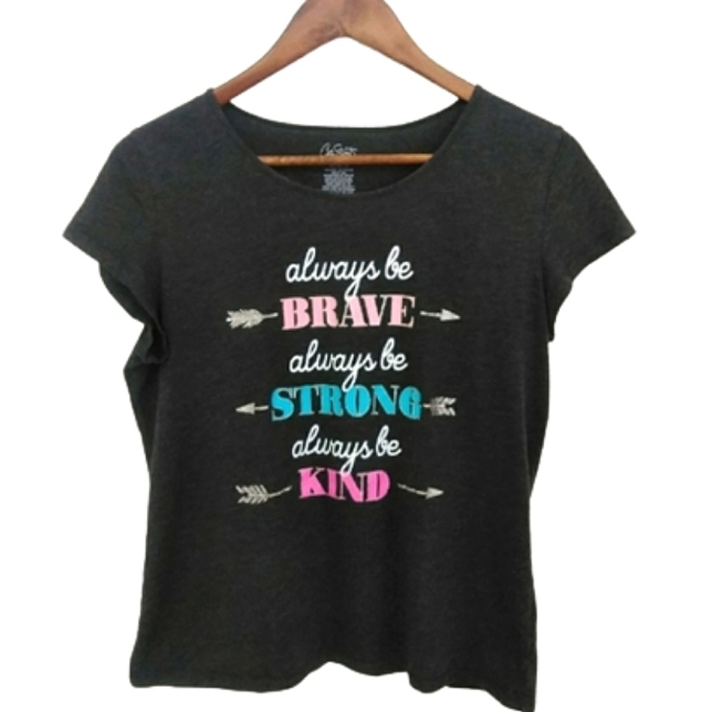 City Streets Brave Strong Kind Casual Crewneck Back to School T-shirt Top